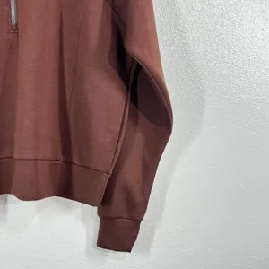 NWT Spanx AirEssentials Half Zip Sweatshirt Espresso Brown Pullover Size Small thumbnail 7