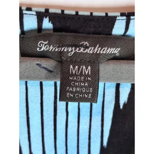 Tommy Bahama Viscose Sleeveless Dress Medium Blue Brown Abstract Print A-Line thumbnail 4
