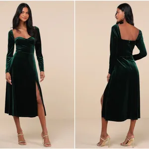 LULU's Prom Wedding Sexy Elegant Romantic Velvet Bustier Holidays Midi Dress thumbnail 5