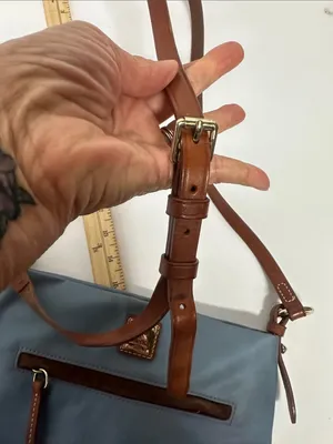 Dooney & Bourke Blue Crossbody with Brown Leather Trim thumbnail 11