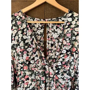 Billabong Floral Mini Dress Rayon Boho Babydoll Festival Dress thumbnail 5