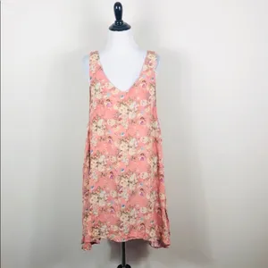 Somedays Lovin Pink Floral Sleeveless Swing Dress Size Medium thumbnail 2