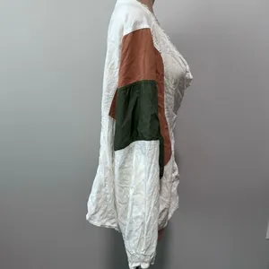 We The Free Beating Hearts Linen Long Sleeve Top Green Orange Rust Sleeve Stripe thumbnail 5