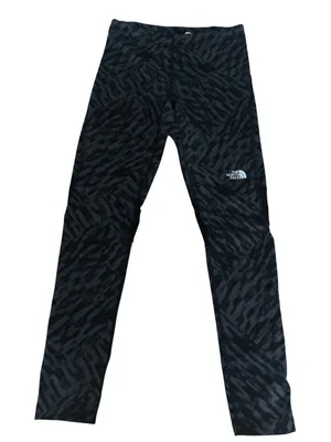 The North Face Women S Black Gray Abstract Print Running Leggings Pants Zipper‎ thumbnail 1