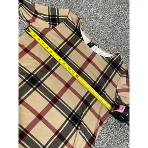 Lildy beige black burgundy plaid long-sleeve swing tunic dress With Pockets L-XL thumbnail 6