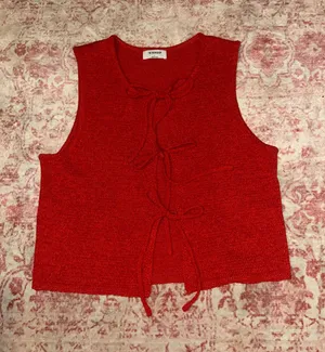 Tie front knit top Red Size L thumbnail 1