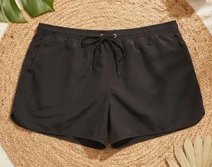 KONA SOL Black Drawstring Swim Cover-Up Shorts | Dolphin Hem thumbnail 1