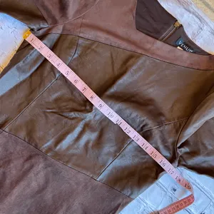 Venus Chocolate Brown Faux Leather & Suede Mini Dress Size 8. thumbnail 4