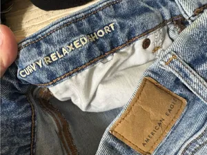 American Eagle Outfitters Curvy Relaxed Strigid Distressed Denim Shorts thumbnail 3