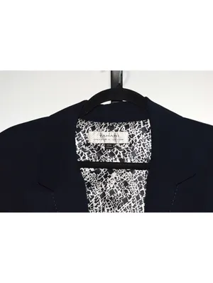 Tahari Arthur S Levine Navy One Button Blazer Notch Lapel Plus Size 20W thumbnail 3
