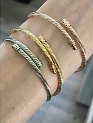 Anthro rose gold cable bracelet (1) thumbnail 1