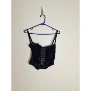 Dealmore Corset Top Women M Black Excellent Lace Mesh Sheer Underwire Boning thumbnail 2