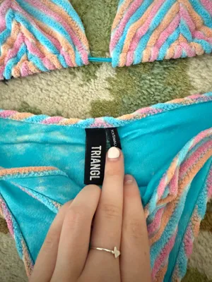 Triangl Swimwear Vinca Sherbet Stripe Pastel Terry cloth Towelling Bikini thumbnail 2