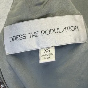Dress‎ the Population Silver Sequin Mini Dress Womens XS Low V-Back Made in USA thumbnail 2