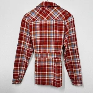 Vintage Wrangler Women's Plaid Flannel Belted Shacket Jacket Western Retro Rodeo thumbnail 2