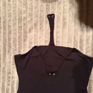 By‎ Anthropologie Womens Black Spaghetti Strap Thong Bodysuit Large Scoop Neck thumbnail 7