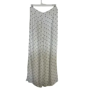 NWT Olivaceous Wide Leg White Black Polka Dot Lightweight Pants Medium Retro thumbnail 2