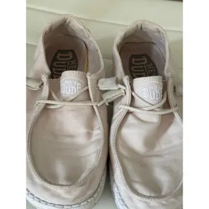 Hey Dude Wendy Slub Canvas Natural Beige‎ Slip On Loafers Shoes Womens 6 thumbnail 3