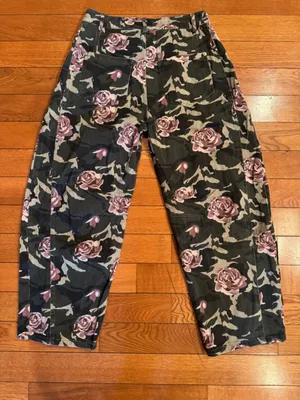 Pink Lily Floral Camo Pants Women’s M 100% Cotton Casual Statement Print thumbnail 5