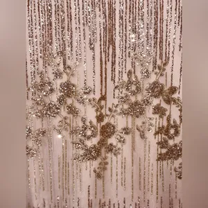 Trendy Rose Gold Sequins Designer Dress NWT thumbnail 5