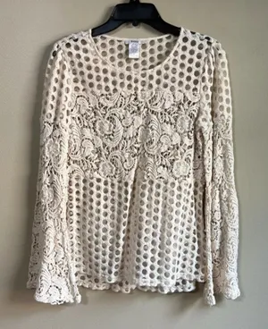 Esley medium ivory long‎ sleeve top thumbnail 1