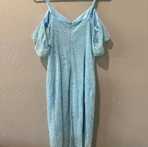 Guess Light Blue Lace Off The Shoulder Spaghetti Strap Dress thumbnail 6