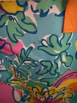 Lilly Pulitzer for Estee Lauder Floral Beach Tote Bag Blue Pink Tropical thumbnail 5