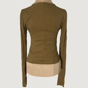 341 | Intimately Free People‎ S Olive Ribbed Mock Neck Open Back Long Sleeve Top thumbnail 2