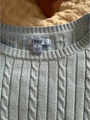 IZOD Baby blue cable knit sweater thumbnail 7