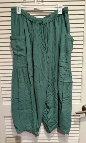 Free People Green Quinn Harem Pants thumbnail 1