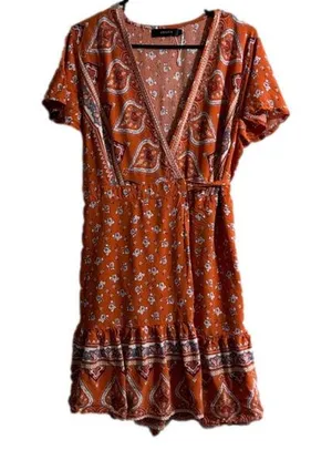 Zesica Floral Wrap Mini Dress thumbnail 1