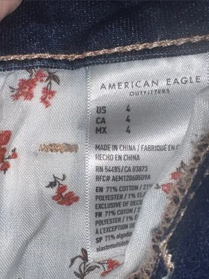 AEO Hi-Rise Shortie Distressed Dark Blue Denim Cutoffs thumbnail 6