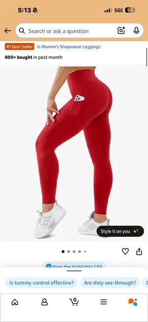 Red Amazon High-Waisted Leggings thumbnail 4