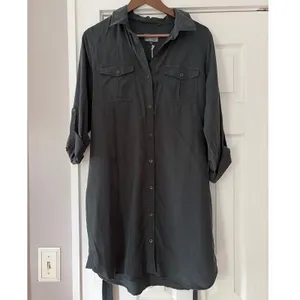 Universal Threads Lyocell Utility Shirt Dress Gray Hematite Medium NWT thumbnail 2