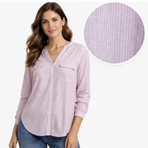 LL Bean Lavender Herringbone Organic Cotton Button Up Hi Low Shirt‎ Size XL thumbnail 2