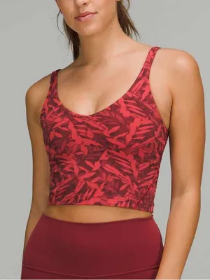 Lululemon Align Cropped Tank Top Spray Leaf Fireside Red Multi Size 4 thumbnail 1