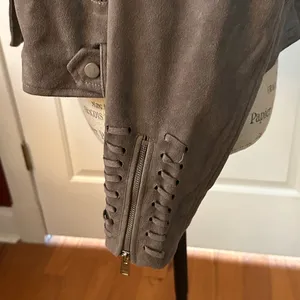 Women’s Faux Suede Moto Style Fringe Jacket thumbnail 4