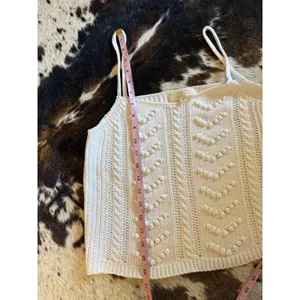 Sézane White Georgia Crochet Camisole Top Size Small thumbnail 7