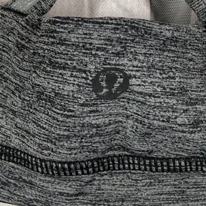 Lululemon Energy Bra Size 6 Heathered Black Pink Space Dye Criss Cross Back‎ thumbnail 2