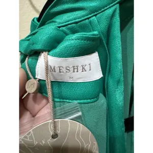 MESHKI Claire Satin Drape Back Maxi Dress in emerald green Size Medium thumbnail 5