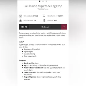 Lululemon Align Wide Leg Pants w/ 23” inseam- Like New thumbnail 4