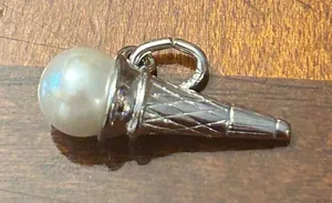 Silver plated ice cream cone charm bracelet thumbnail 1