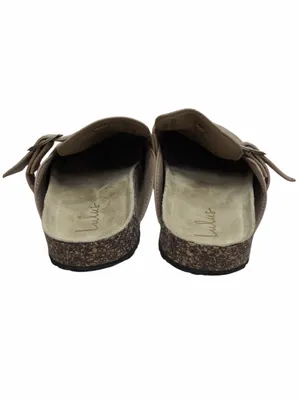 Lulus Pereta Taupe Suede Slip-On Clogs with Buckle thumbnail 4