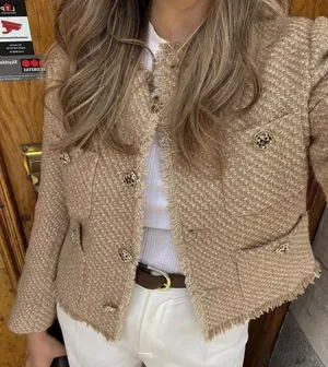 Tweed Small Blazer Good Beige Jacket Coat NWOT thumbnail 1