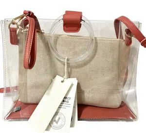Madison West CLEAR PVC BAG CROSSBODY BAG pouch‎ included NEW thumbnail 1