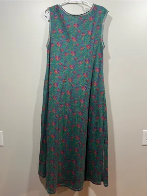 Natural Life Cotton Teal Floral Sleeveless Maxi Dress Medium thumbnail 7
