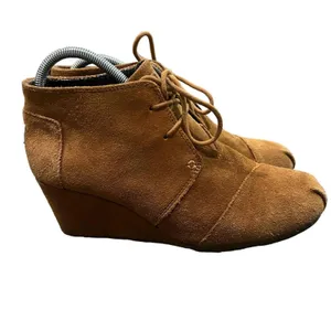 TOMS Desert Wedge Lace-Up‎ Ankle Booties Womens Size 10 Brown Hidden Wedge thumbnail 7