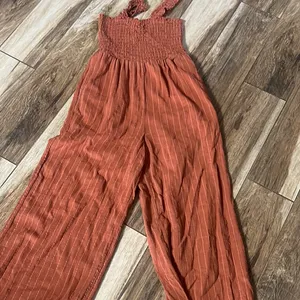 Roxy orange spaghetti strap ankle jumpsuit thumbnail 3
