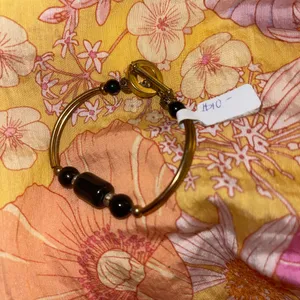 Elegant Gold and Black Onyx Stone Bracelet - 7” thumbnail 1