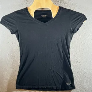 1269 | Calvin Klein Performance‎ V-Neck Activewear Tee Black Womens Small thumbnail 1